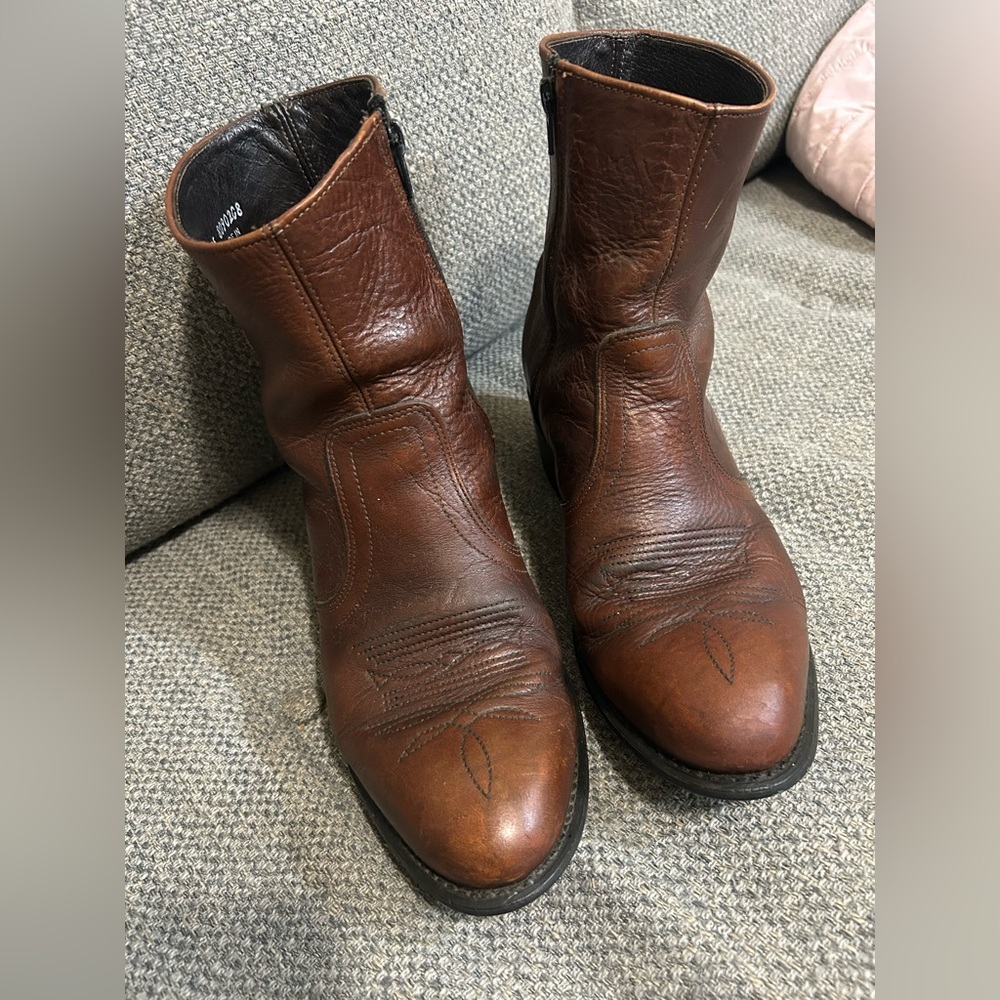 Vintage UFCW Brown Leather Men's Western Boots